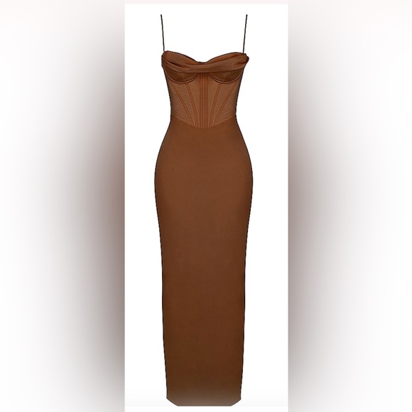 CHARMAINE sz XS
Chocolate Corset Maxi Dress NWT - Picture 6 of 10